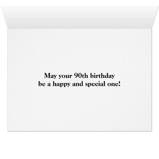 Red, Imitation Gold "90th BIRTHDAY" Birthday Card (Inside Horizontal (Bottom))