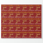 [ Thumbnail: Red, Imitation Gold Look "2nd Birthday" Wrapping Paper ]