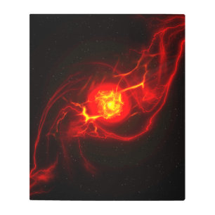 Red Imploding Supernova Metal Wall Art