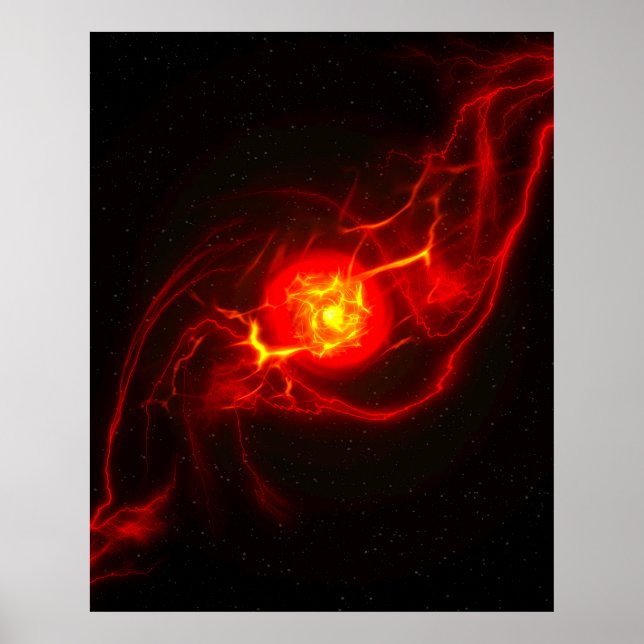 Red Imploding Supernova Poster (Front)