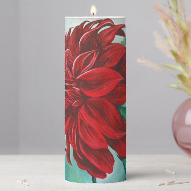 Red In Fury Pillar Candle (In Situ)