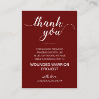 Red In Lieu Of Favors Charity Donation Wedding