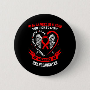 Red In Memory Of Granddaughter Heart Disease Aware Button