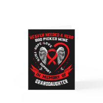 Red In Memory Of Granddaughter Heart Disease Aware Card
