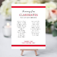 Red In Memory Of Our Classmates List Of Names