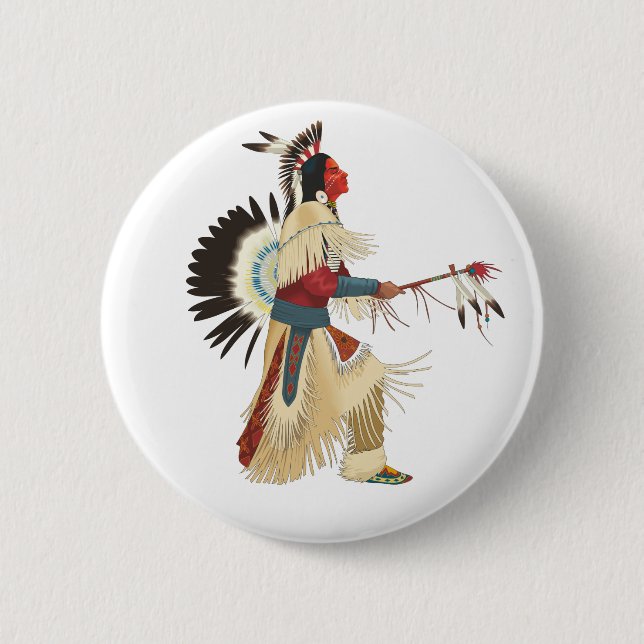 Red Indian Button (Front)