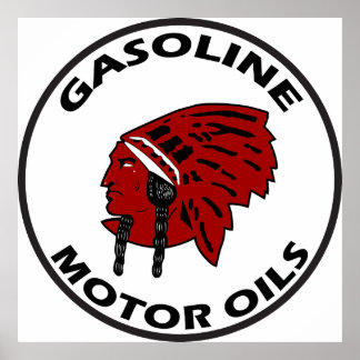 Red Indian Gasoline tin sign flat vers.