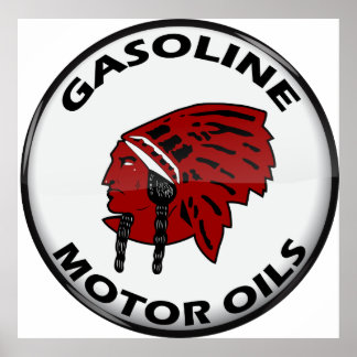 Red Indian Gasoline vintage sign crystal vers.