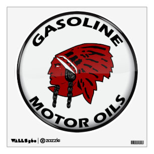 Red Indian Gasoline vintage sign crystal version Wall Sticker
