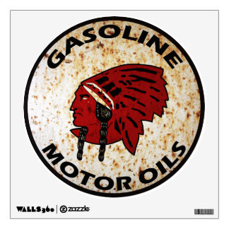 Red Indian Gasoline vintage sign rusted version Wall Decal