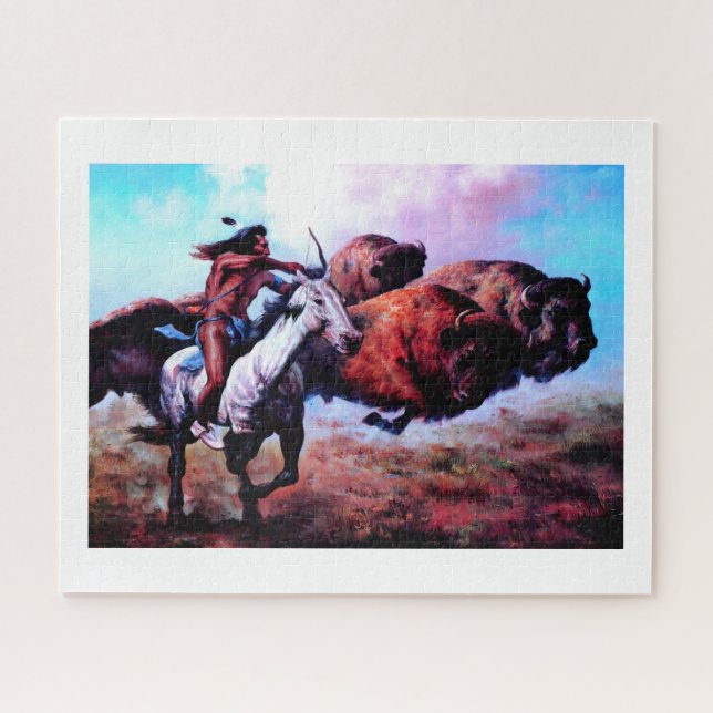Red Indian hunting Jigsaw Puzzle (Horizontal)