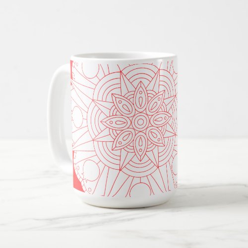 Red Indian mandala    Coffee Mug