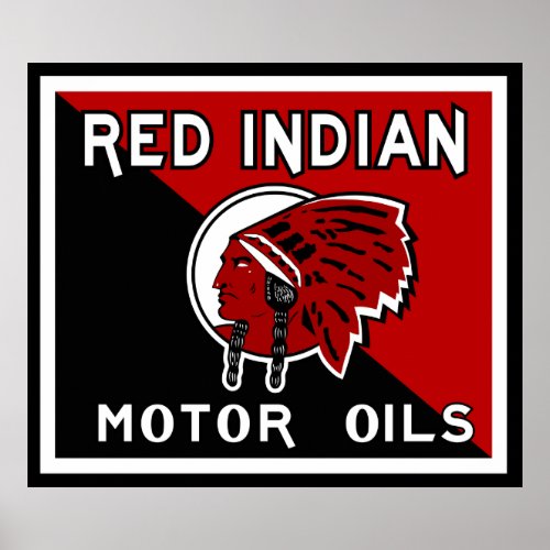 Red Indian Motor Oil vintage sign flat vers