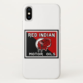 Red Indian Motor Oil vintage sign. Flat version. iPhone X Case