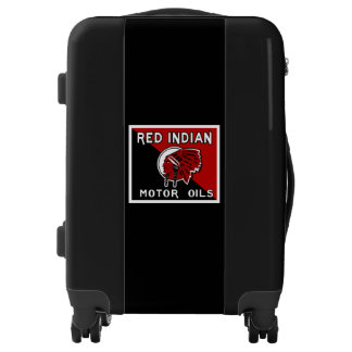 Red Indian Motor Oil vintage sign reproduction Luggage
