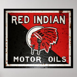 Red Indian Motor Oil vintage sign rusted vers.