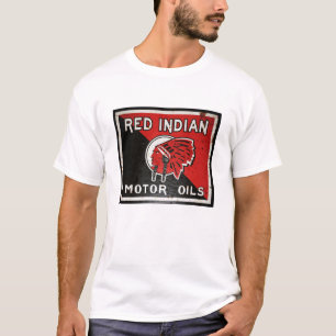 Red Indian Motor Oil vintage sign. Rusted version T-Shirt