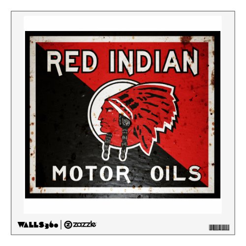 Red Indian Motor Oil vintage sign rusted version Wall Sticker