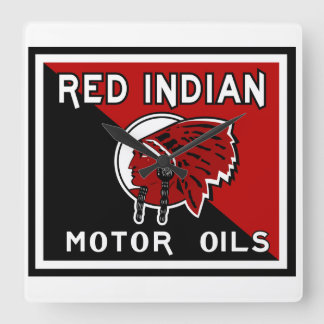 Red Indian Motor Oils vintage sign clock