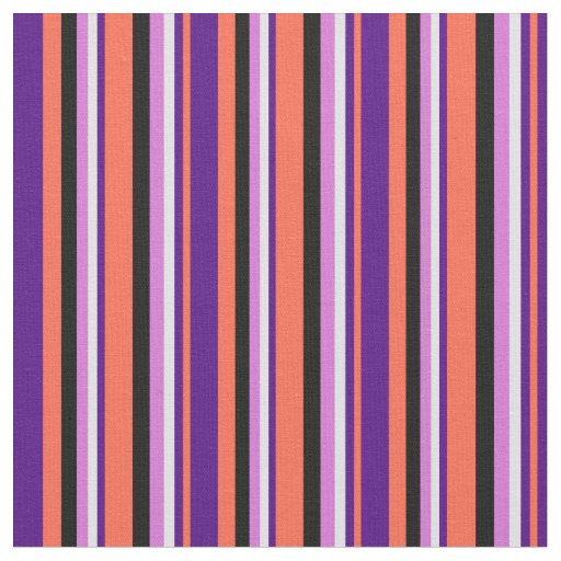 Red, Indigo, Lavender, Orchid & Black Lines Fabric