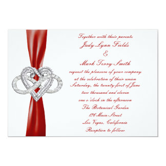 Red Infinity Heart Wedding Invitation
