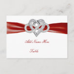 Red Infinity Heart Wedding Table Place Card