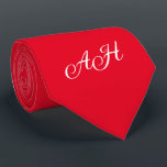 Red Initials Groomsmen Monogram Monogrammed  Neck Tie<br><div class="desc">Elegant red monogram tie. Modern,  trendy,  groomsmen,  initials tie. Perfect for wedding,  birthday,  Father's day. Personalize it with your initial.</div>