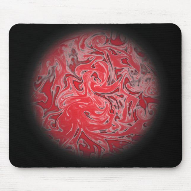 Red Ink Globe Mouse Pad (Front)