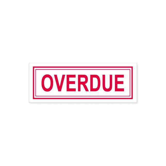 Red Ink Overdue Self-inking Stamp (Design)