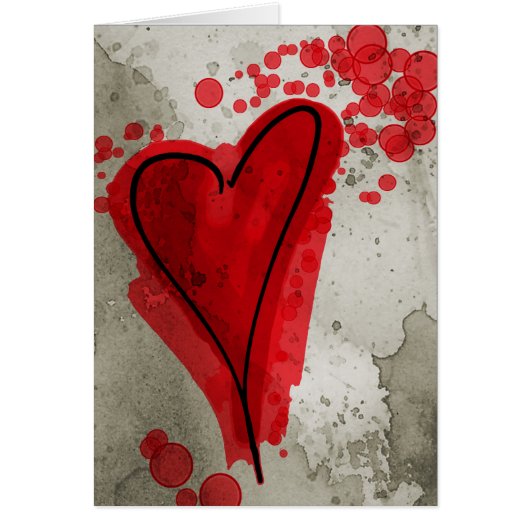 Red Inky Heart Cards (Front)