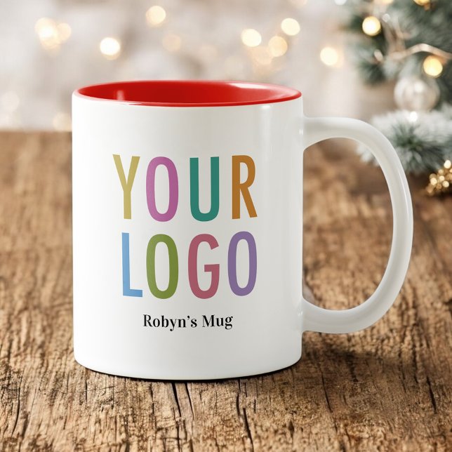Red Inner Coffee Mug with Company Logo & Name 11oz (MISOOK 11 oz Red Inside Mug with Logo and Name)