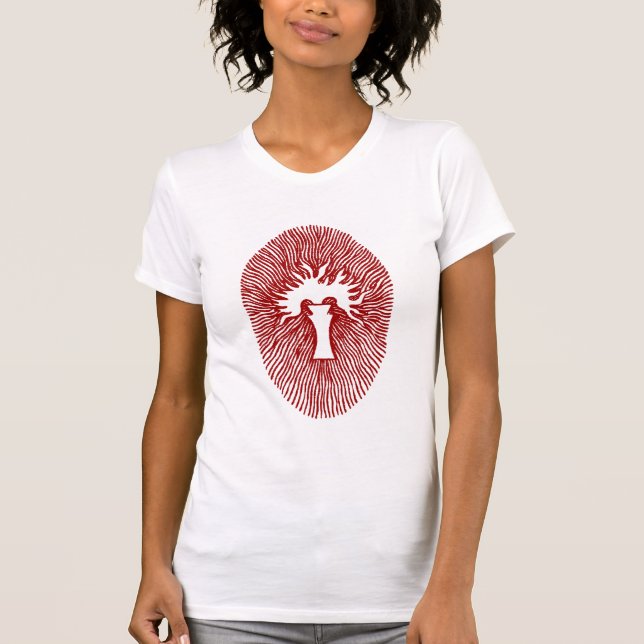 Red "INNER FLAME/TEMPLE INCENSE" Womens T-Shirt (Front)