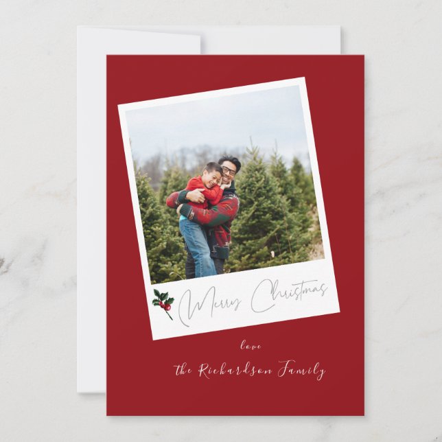Red Instant Photo Merry Christmas (Front)