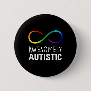 Red Instead Autism Awesomely Autistic Infinity  Button