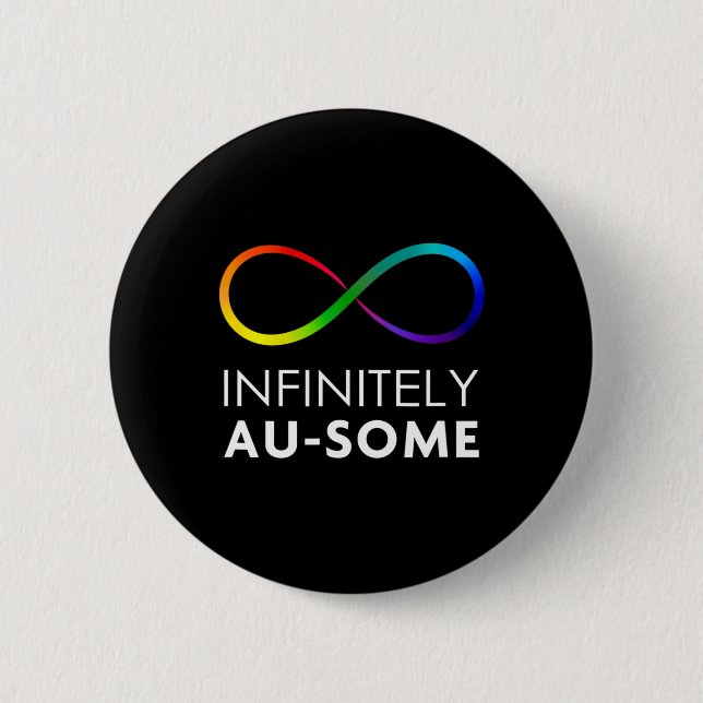 Red Instead Autism - Infinitely Au-some Infinity  Button (Front)
