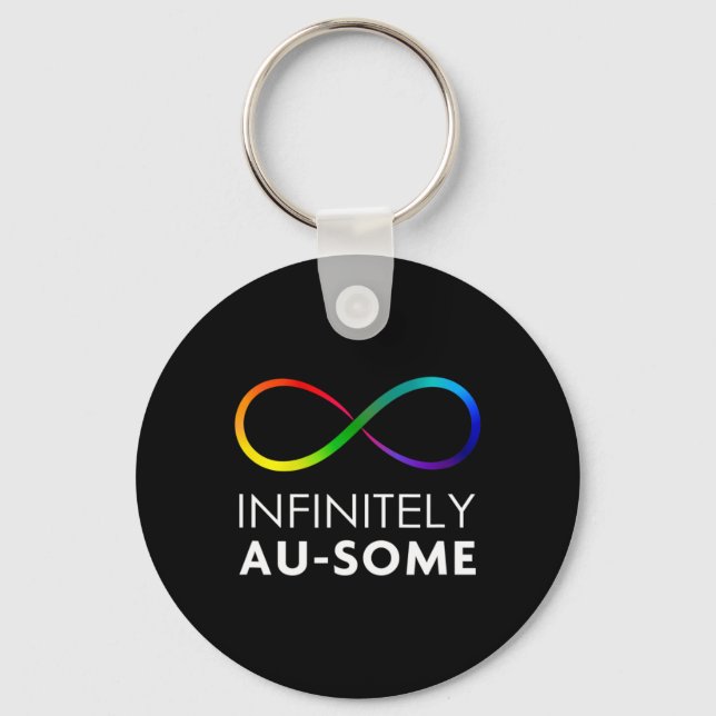 Red Instead Autism - Infinitely Au-some Infinity  Keychain (Front)