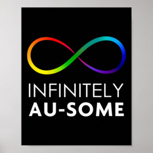 Red Instead Autism - Infinitely Au-some Infinity  Poster