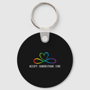 Red Instead Autism Infinity Accept Understand Love Keychain