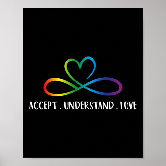 Red Instead Autism Infinity Accept Understand Love Poster (Front)
