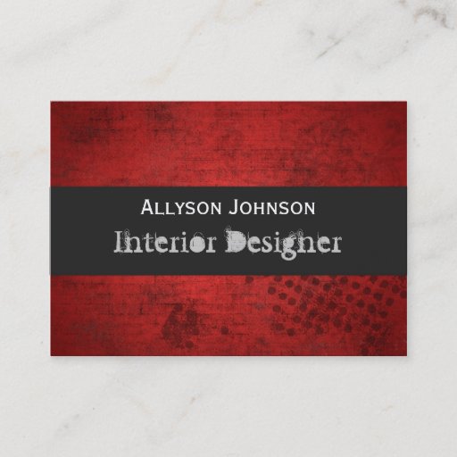 Customizable Red Interior Designer Business Cards