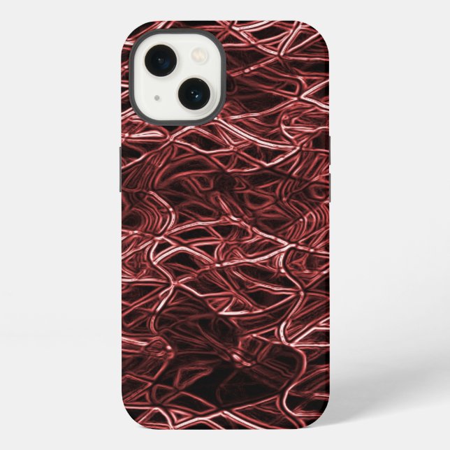 Red intertwined network of rustic and tangled wire iphone case (Back)