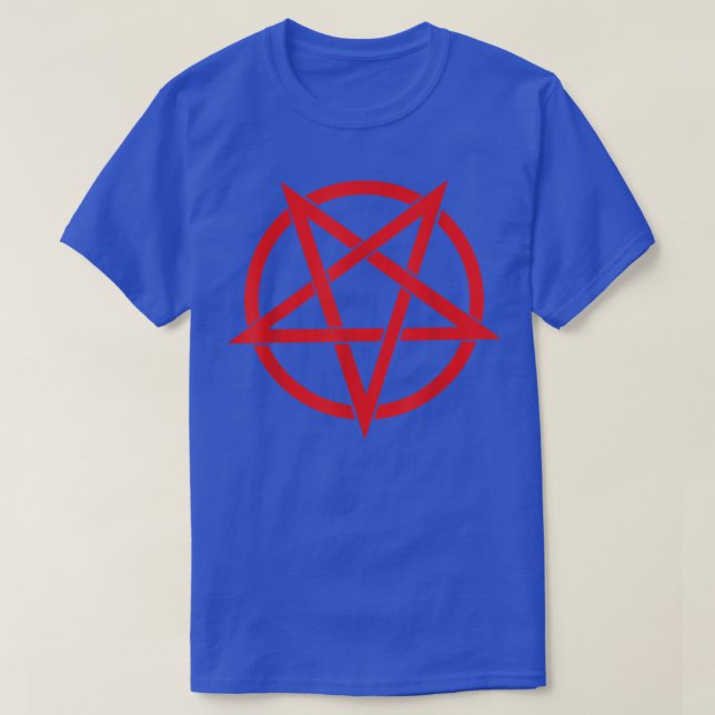 Red Inverted Pentagram Tee  (Design Front)