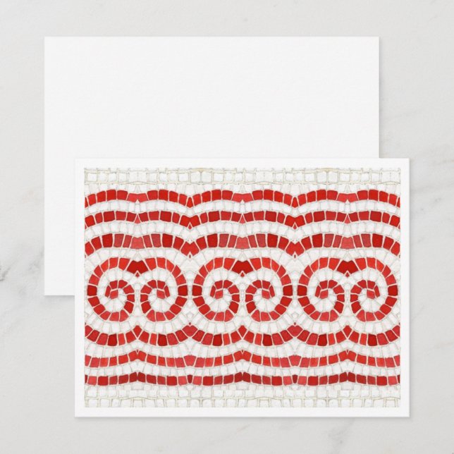 RED IONIC MOSAIC 4.25x5.5 Flat Card (Front/Back)