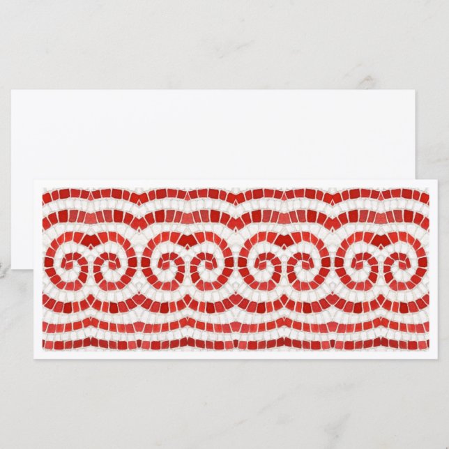 RED IONIC MOSAIC 4x9 Flat Card (Front/Back)