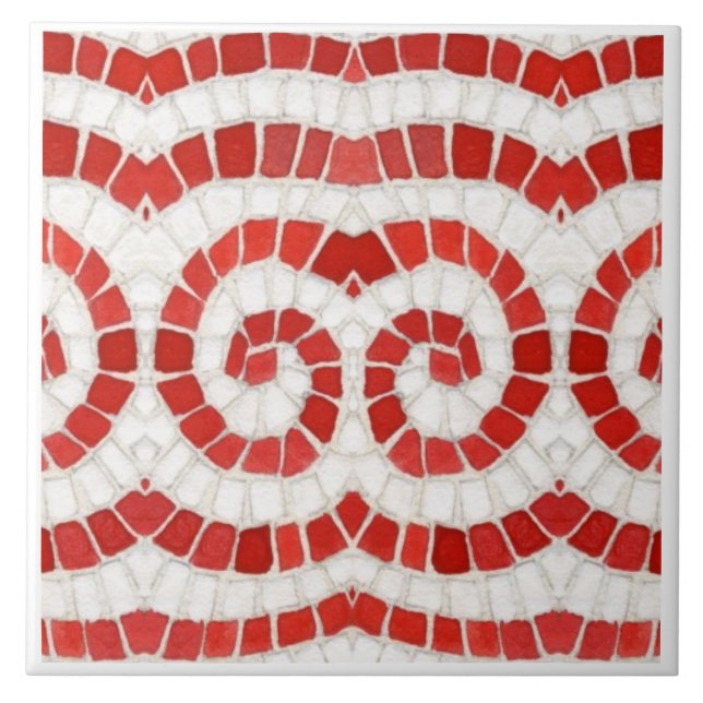 RED IONIC MOSAIC 6" Square Ceramic Tile (Front)