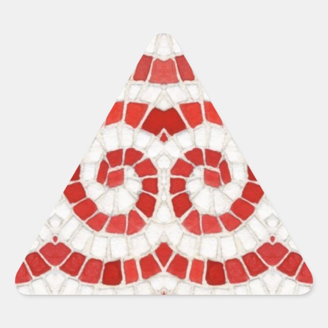 RED IONIC MOSAIC Triangle Stickers (Front)