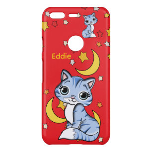 Red iPhone Case for Kids – Cats, Stars & Moon