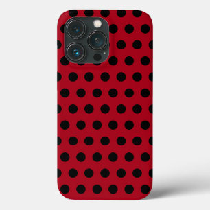 Red iPhone Case with Black Polka Dots Choose Color