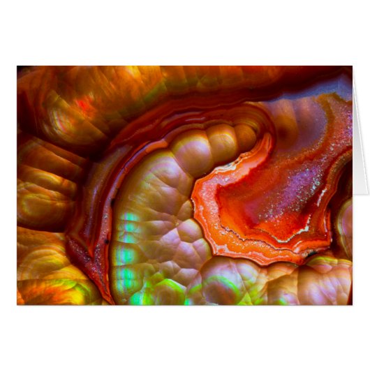 Red iridescent Fire Opal (Front Horizontal)