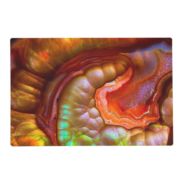 Red iridescent Fire Opal Placemat (Front)
